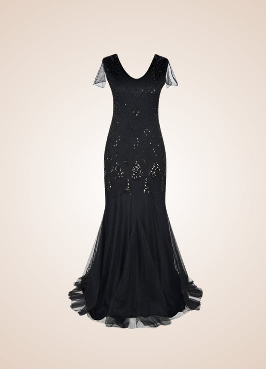 Women's Black Steampunk Long Dress - Steampunk Australia