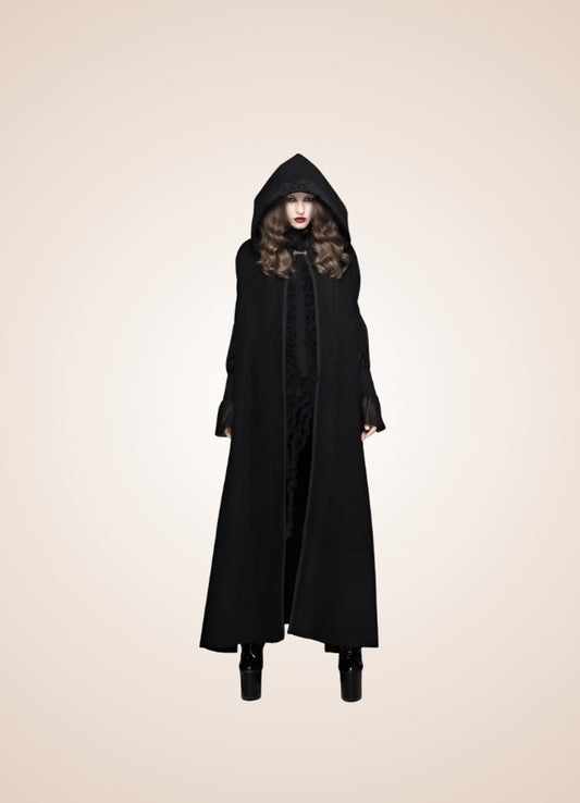 Women's Gothic Hooded Long Coat - Steampunk Australia