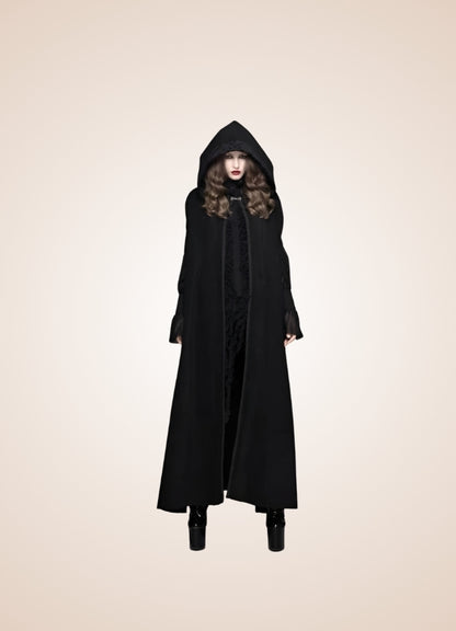 Women's Gothic Hooded Long Coat - Steampunk Australia