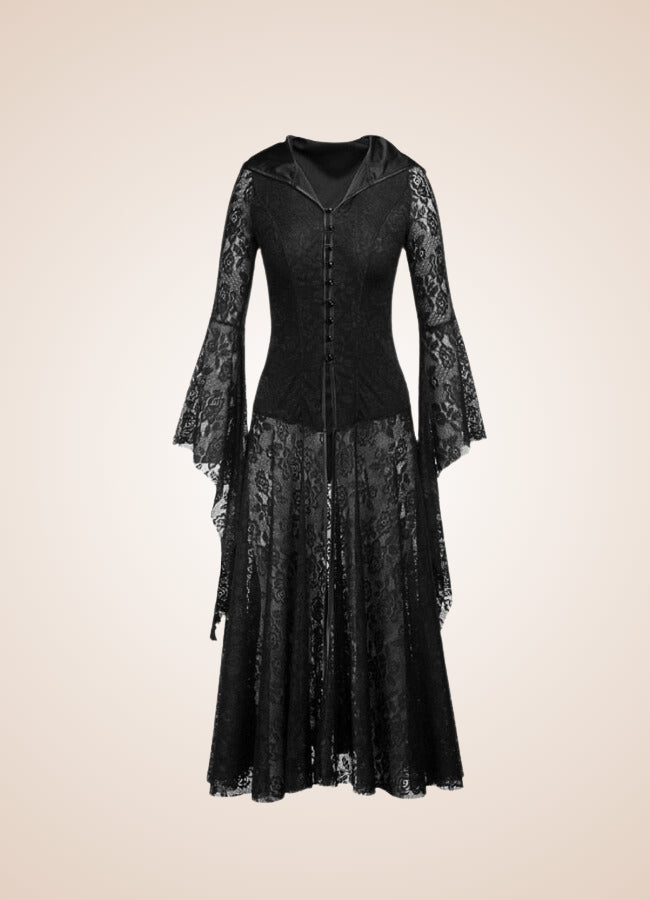Women's Gothic Medieval Hooded Dress - Steampunk Australia