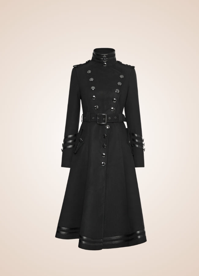 Women's Gothic Military Long Coat - Steampunk Australia