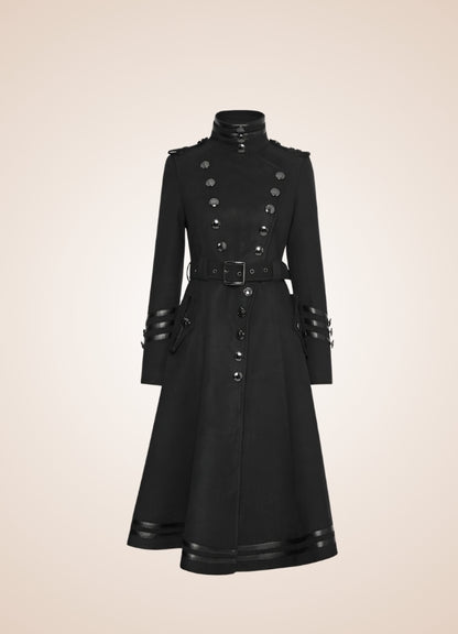 Women's Gothic Military Long Coat - Steampunk Australia