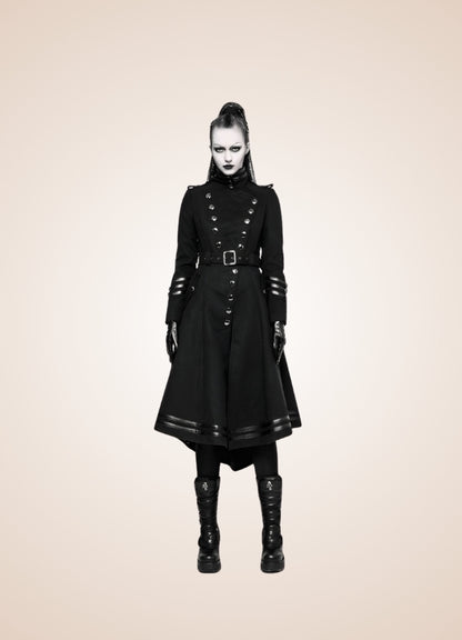 Women's Gothic Military Long Coat - Steampunk Australia