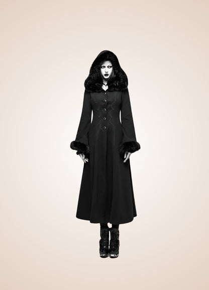 Women's Gothic Winter Hooded Coat - Steampunk Australia