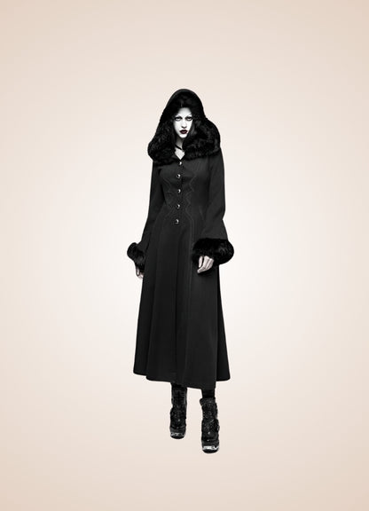 Women's Gothic Winter Hooded Coat - Steampunk Australia