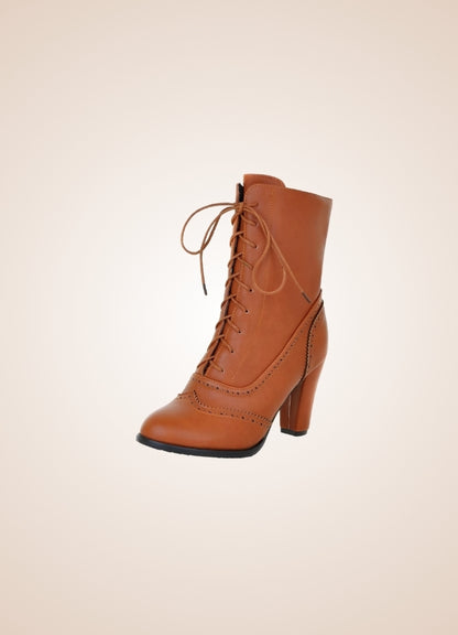 Women's Leather Ankle Boots - Steampunk Australia