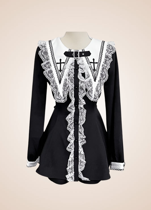 Women's Punk Striped Lolita Dress - Steampunk Australia
