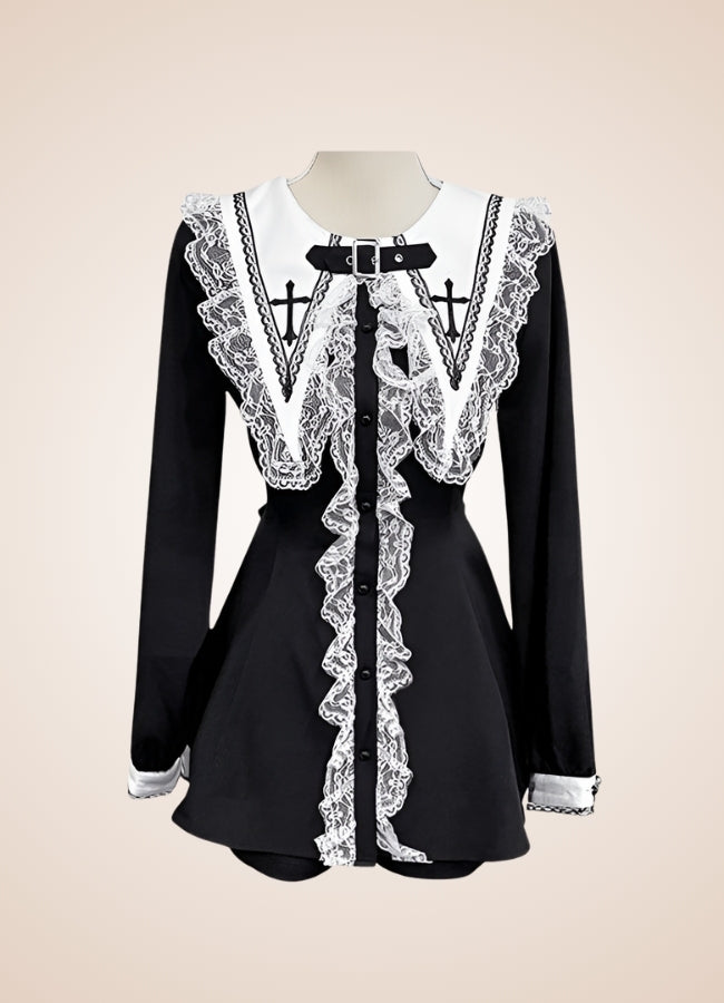 Women's Punk Striped Lolita Dress - Steampunk Australia