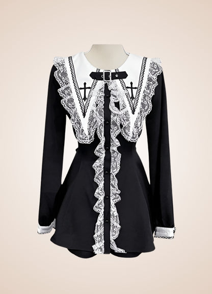 Women's Punk Striped Lolita Dress - Steampunk Australia