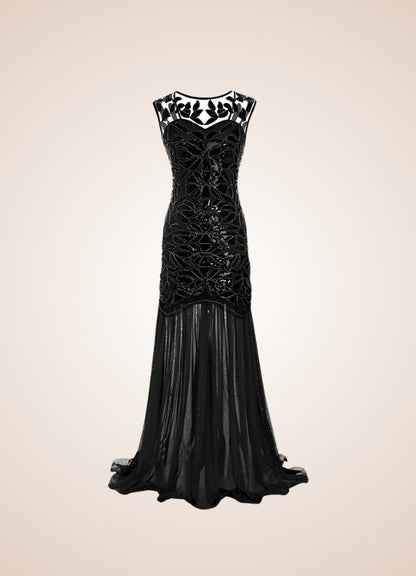 Women's Steampunk Black Sequins Dress - Steampunk Australia