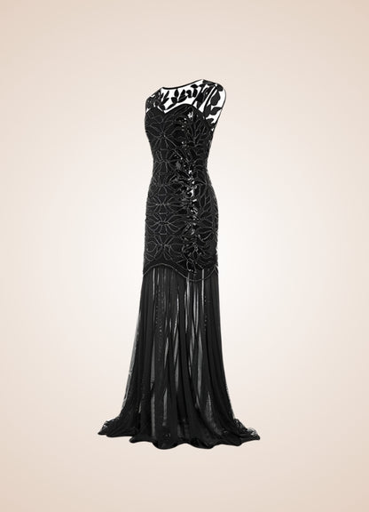 Women's Steampunk Black Sequins Dress - Steampunk Australia