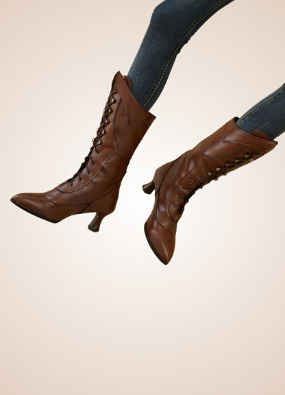 Women's Steampunk Mid Calf Boots - Steampunk Australia