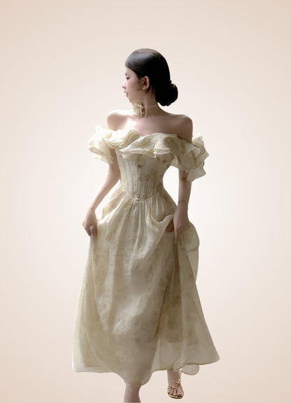 Women's Steampunk Off Shoulder Dress - Steampunk Australia