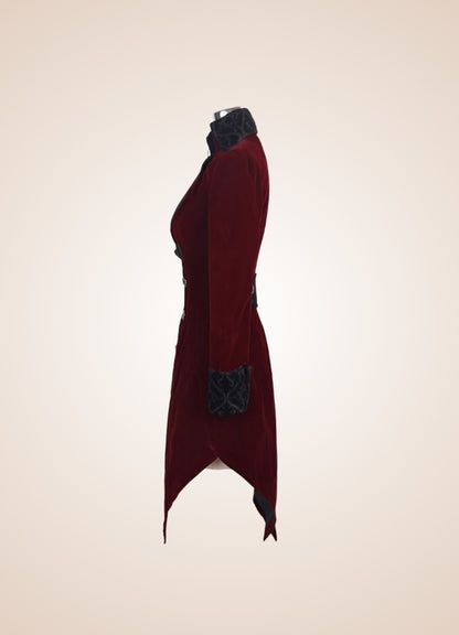 Women's Steampunk Tailcoat Burgundy - Steampunk Australia
